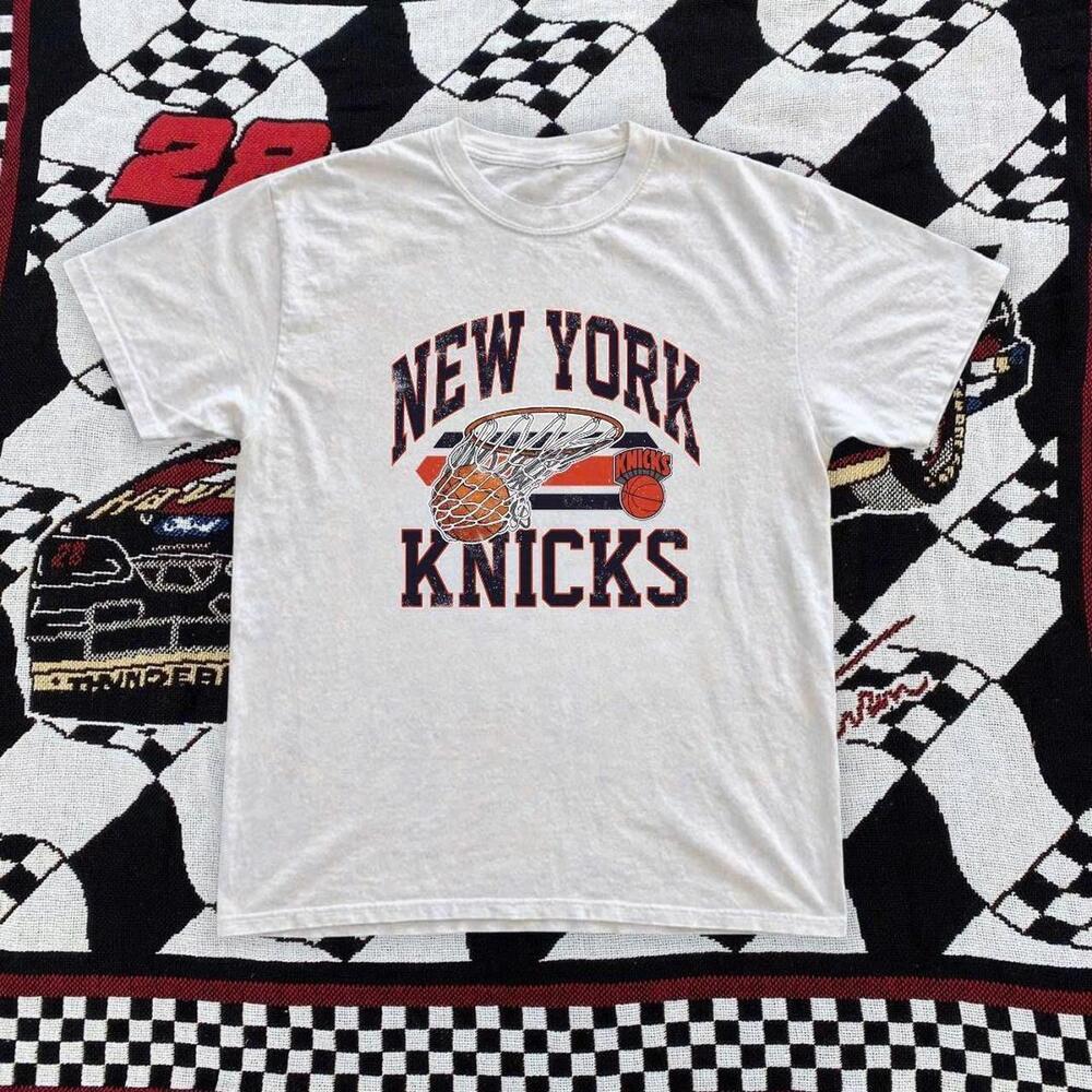 White  York Knicks Basketball Tee